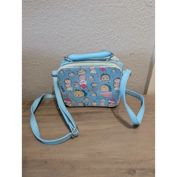 Disney Store Alice In Wonderland Tsum Tsum Crossbody Bag Blue Mini Purse - Picture 7 of 12